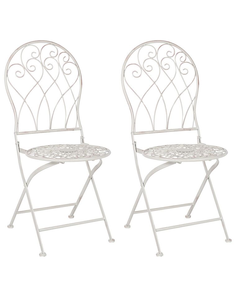 Set of 2 Metal Garden Chairs Off-White STIFFE _856124