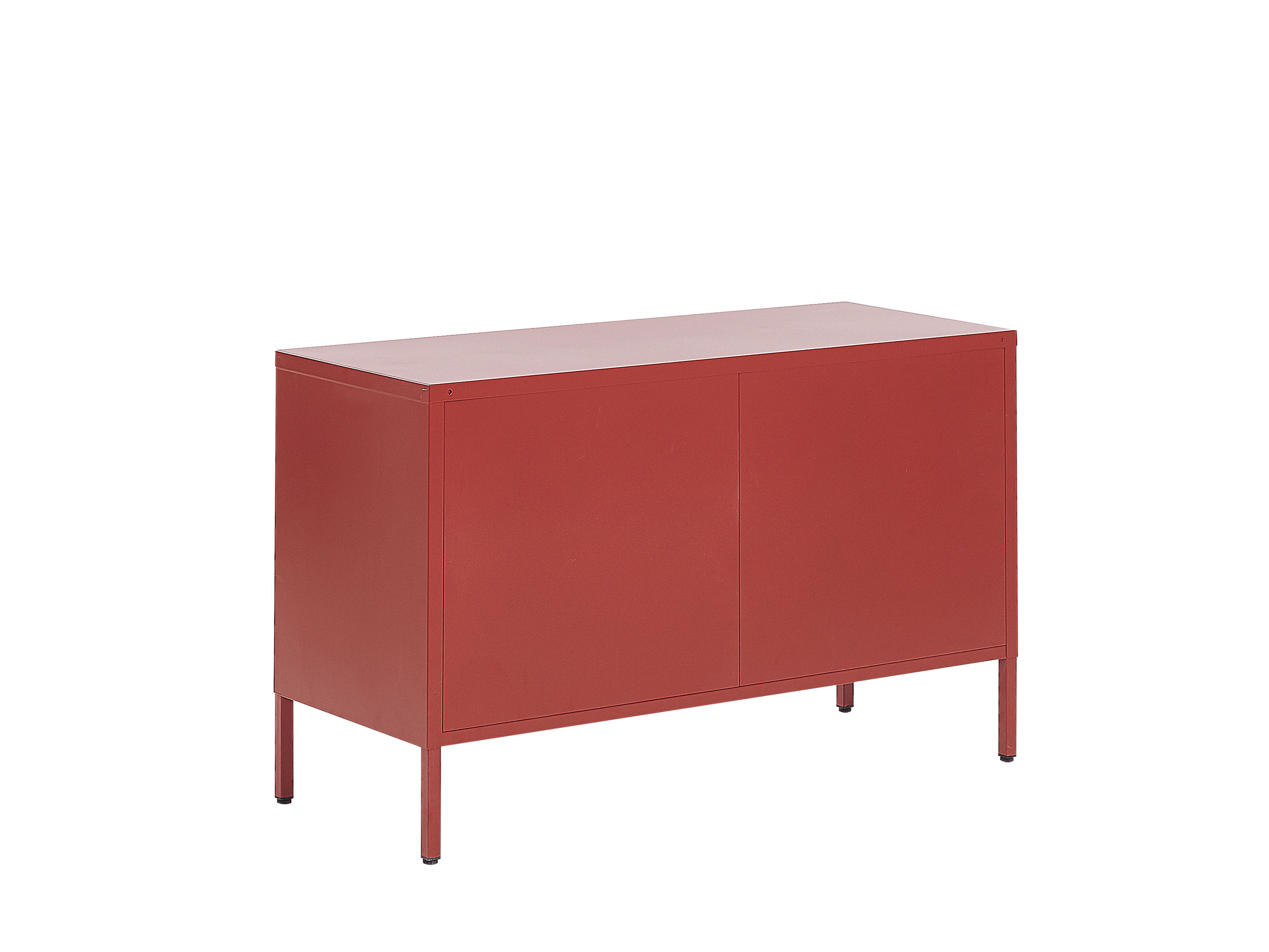 2 Door Metal Sideboard Red URIA Beliani.co.uk