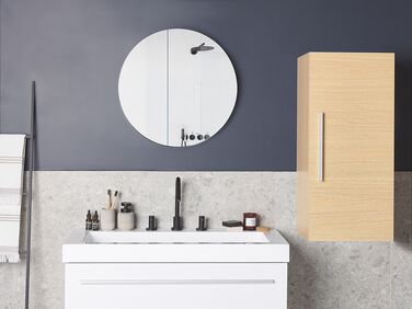 3 Shelf Wall Mounted Bathroom Cabinet Grey Bilbao Beliani De