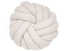 Coussin nœud en tissu bouclé blanc 31 x 11 cm AKOLA_854673