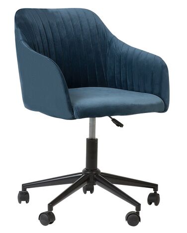 Cadeira de escritório em veludo azul VENICE 