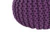 Cotton Knitted Pouffe 40 x 25 cm Purple CONRAD _813976