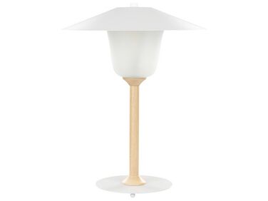 Drevená stolná lampa biela MOPPY