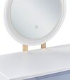 Toaletka 2 szuflady lustro LED ze stołkiem biało-szara JOSSELIN_850146