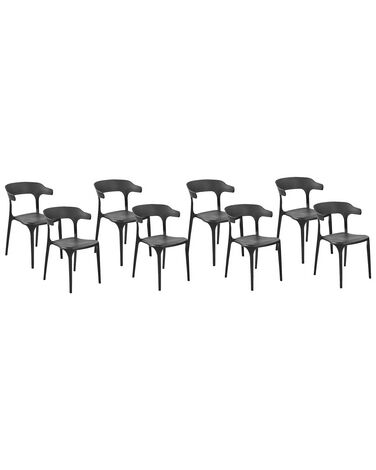 Conjunto de 8 cadeiras de jantar pretas GUBBIO 