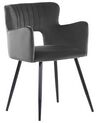 Set of 2 Velvet Dining Chairs Dark Grey SANILAC_847073