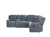 Corner Fabric Manual Recliner Sofa Grey ROKKE_799621