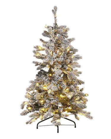 Künstlicher Weihnachtsbaum mit LED Beleuchtung schneebedeckt 120 cm weiß TATLOW