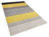 Tappeto lana grigio e giallo 140 x 200 cm AKKAYA_750908