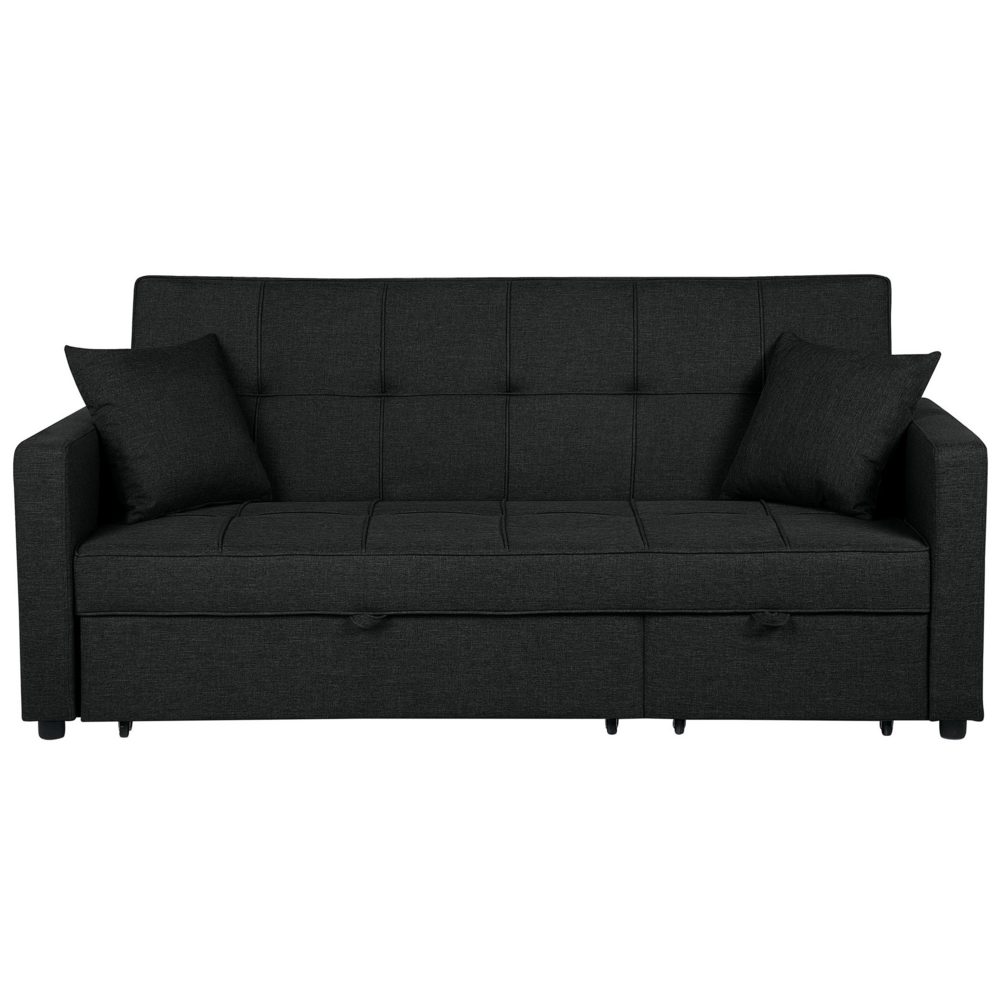 Sofa rozkładana czarna GLOMMA