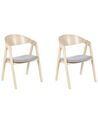 Spisebordsstol lyst træ/grå stof sæt af 2 YUBA_837227