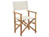 Conjunto 2 cadeiras em madeira clara capas branco sujo CINE_810235