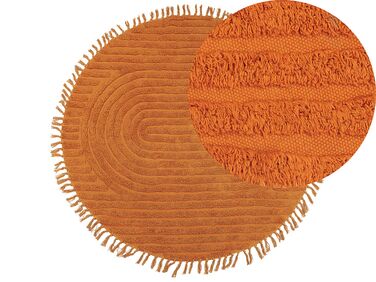 Okrúhly bavlnený koberec ø 140 cm oranžový HALFETI