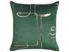 Set of 2 Velvet Cushions Face Motif 45 x 45 cm Green PHILODENDRON_830038