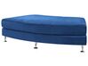 7 Seater Curved Modular Velvet Sofa Navy Blue ROTUNDE_793564