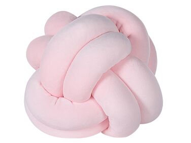 Dekokissen Knoten Ball Flechtmuster Samtstoff rosa 20 x 20 cm MALNI