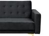 Right Hand Modular Velvet Sofa with Ottoman Black ABERDEEN_857612