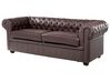3 Seater Leather Sofa Brown CHESTERFIELD_539822