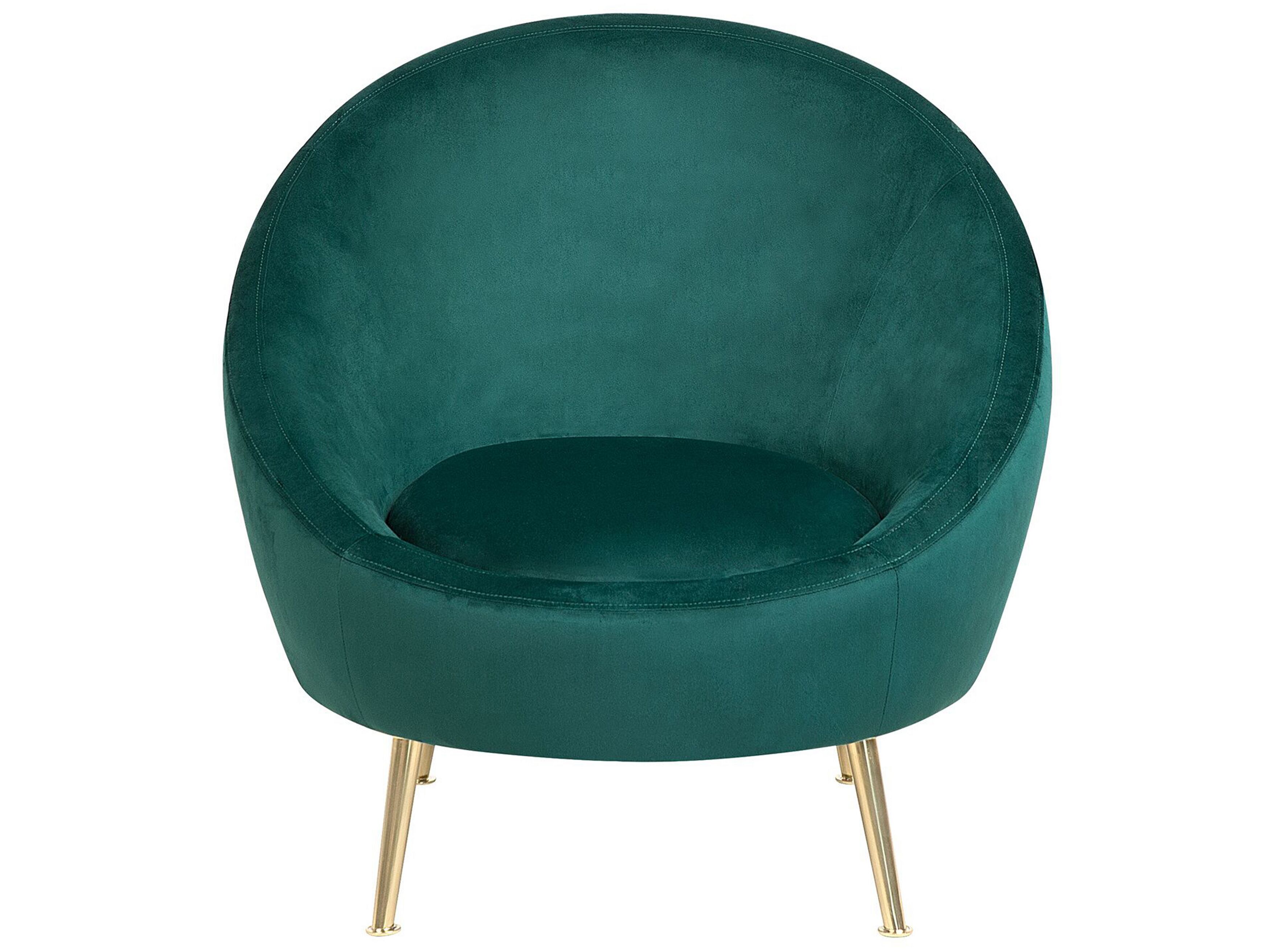 Velvet Accent Chair Emerald Green LANGA Beliani.co.uk
