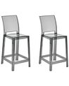 Set of 2 Bar Chairs Transparent Black WELLINGTON_884146