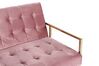 Sofá cama 3 plazas de terciopelo rosa/dorado MARSTAL_796253
