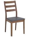 Spisebordsstol mørk træ/grå læder sæt af 2 MODESTO_696511