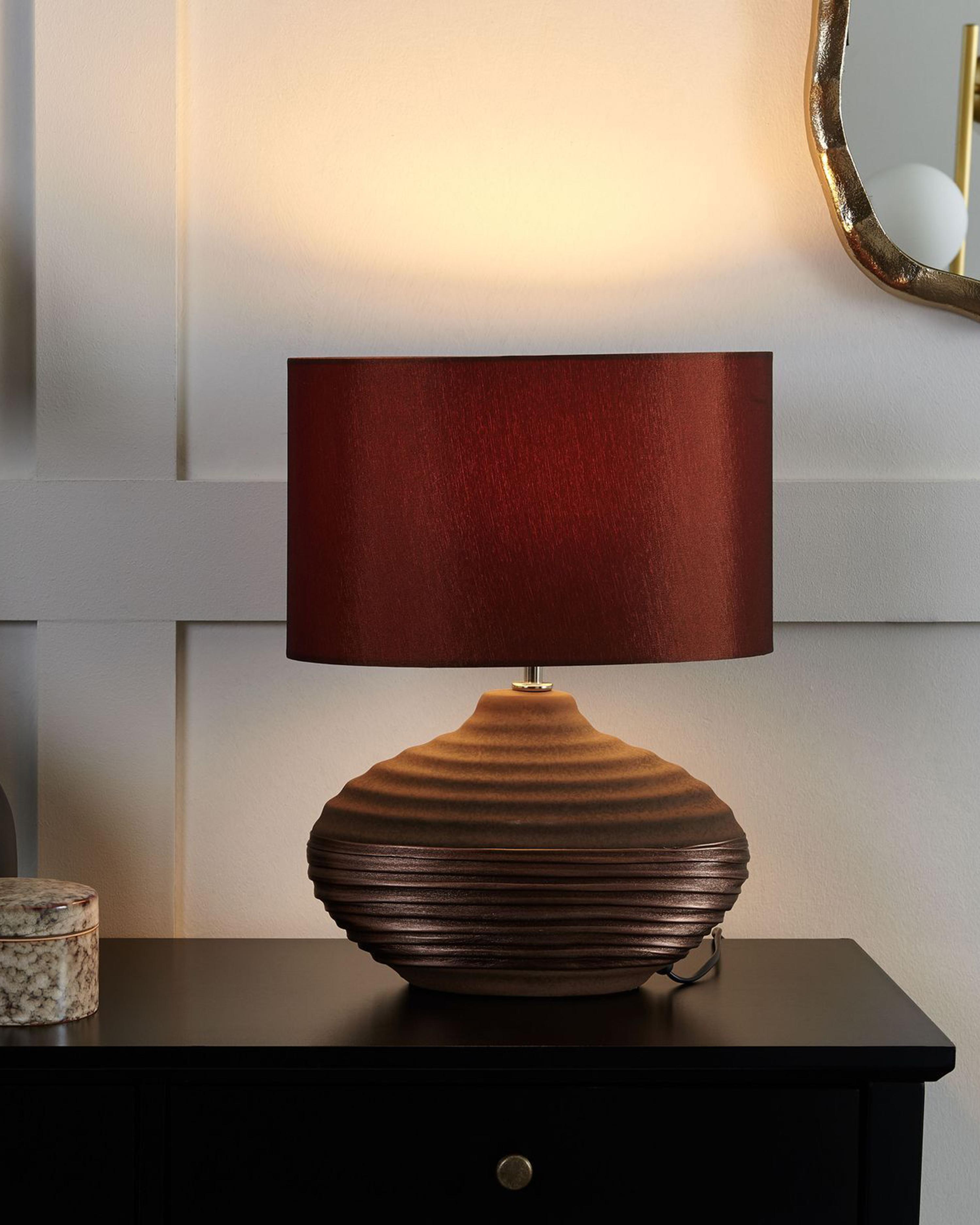 Pöytävalaisin posliini ruskea LIMA