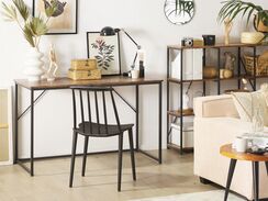 Toimistopöytä 120 x 55 cm tumma puu PEMBRO Toimistopöytä 120 x 55 cm tumma puu PEMBRO