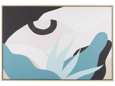 Toile imprimée art abstrait multicolore avec cadre 93 x 63 cm FORNEA
