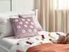 2 welurowe poduszki dekoracyjne haftowane w kwiaty 45 x 45 cm fioletowe ECHINACEA_901927
