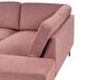 Left Hand 4 Seater Fabric Corner Sofa Pink Brown BREDA_885935