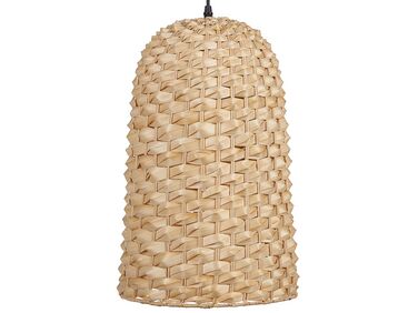 Bambusová závěsná lampa světlé dřevo KERIO