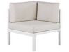 Left Hand 4 Seater Aluminium Garden Corner Sofa Set White and Brown BORELLO_803156