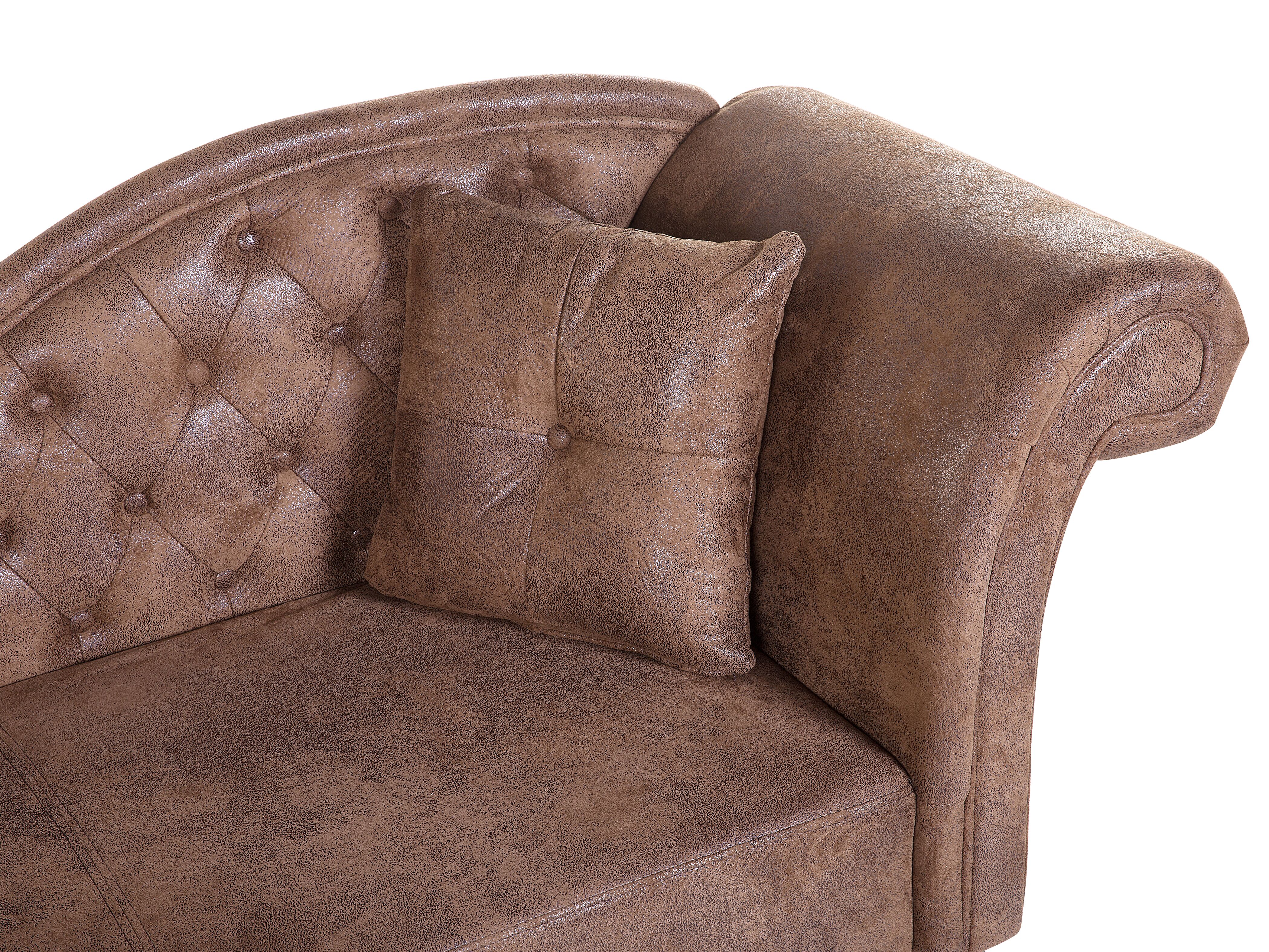 Right Hand Chaise Lounge Faux Suede Brown Lattes Beliani De Browse a large selection of upholstered chaise lounge sofa, divan and settee designs in a variety of colors, styles and materials.