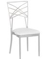 Conjunto de 2 sillas de comedor de metal plateado/blanco GIRARD_868141