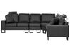 Canapé d'angle à gauche en cuir noir 6 places STOCKHOLM II_893732