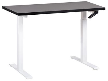 Schreibtisch schwarz / weiß 120 x 72 cm manuell höhenverstellbar DESTINES