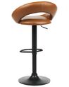 Set of 2 Faux Leather Swivel Bar Stools Golden Brown PEORIA II_894676