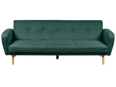 Háromszemélyes zöld kárpitozott kanapéágy FLORLI