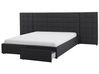 Fabric EU Super King Size Bed with Storage Grey MILLAU_736795