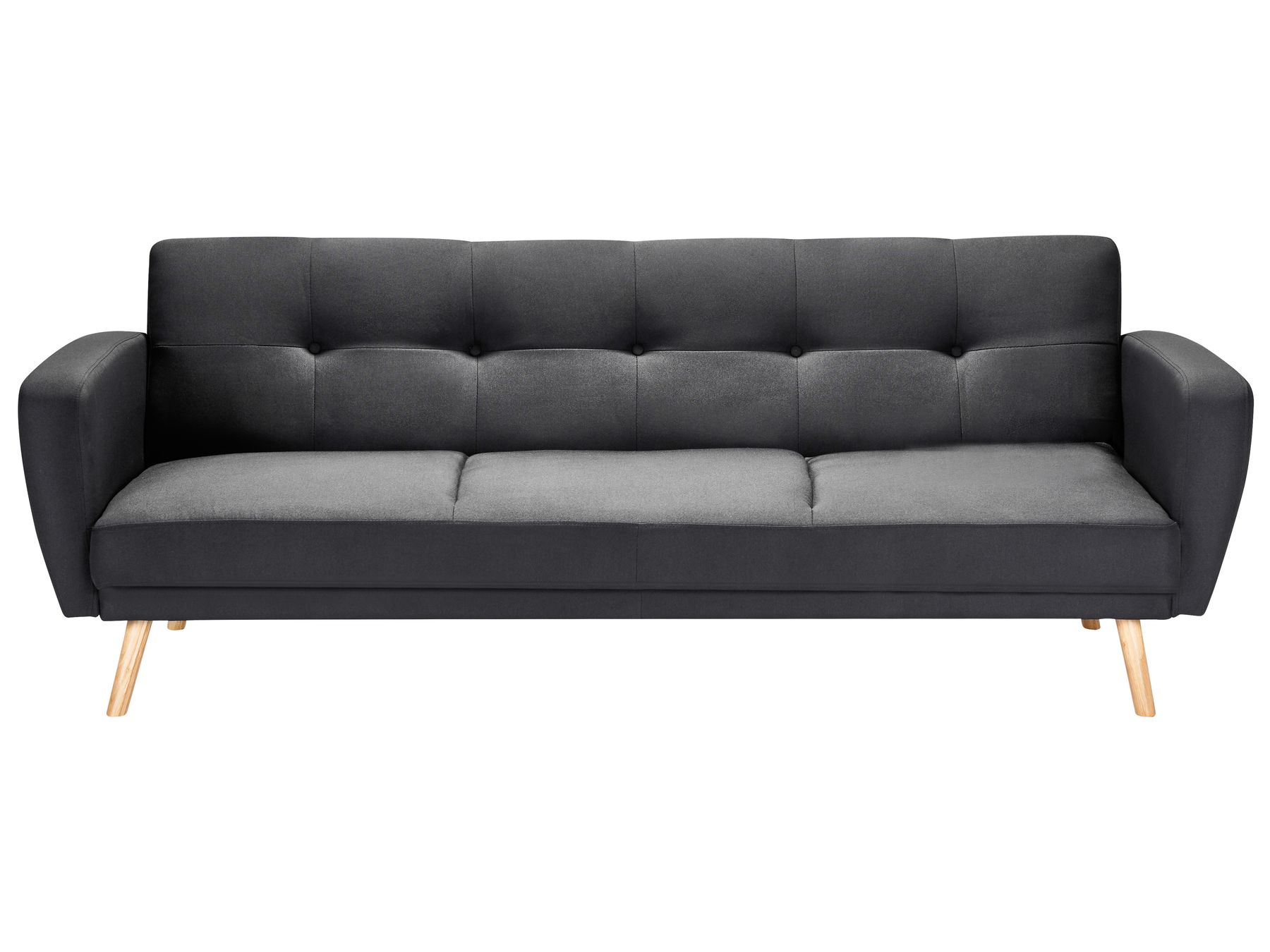 3 Seater Fabric Sofa Bed Black FLORLI Beliani.co.uk