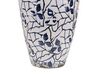 Stoneware Flower Vase 20 cm White with Navy Blue MALLIA_810738