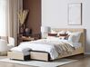Łóżko z szufladami tapicerowane 160 x 200 cm beżowe LA ROCHELLE_832927