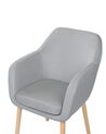 Spisebordsstol med armlæn grå velour YORKVILLE II_899205