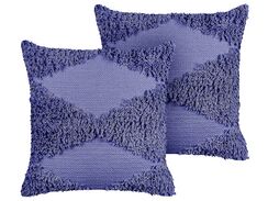 Koristetyyny puuvilla violetti 45 x 45 cm 2 kpl RHOEO Koristetyyny puuvilla violetti 45 x 45 cm 2 kpl RHOEO