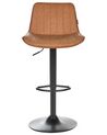 Set of 2 Faux Leather Swivel Bar Stools Brown DUBROVNIK_915973