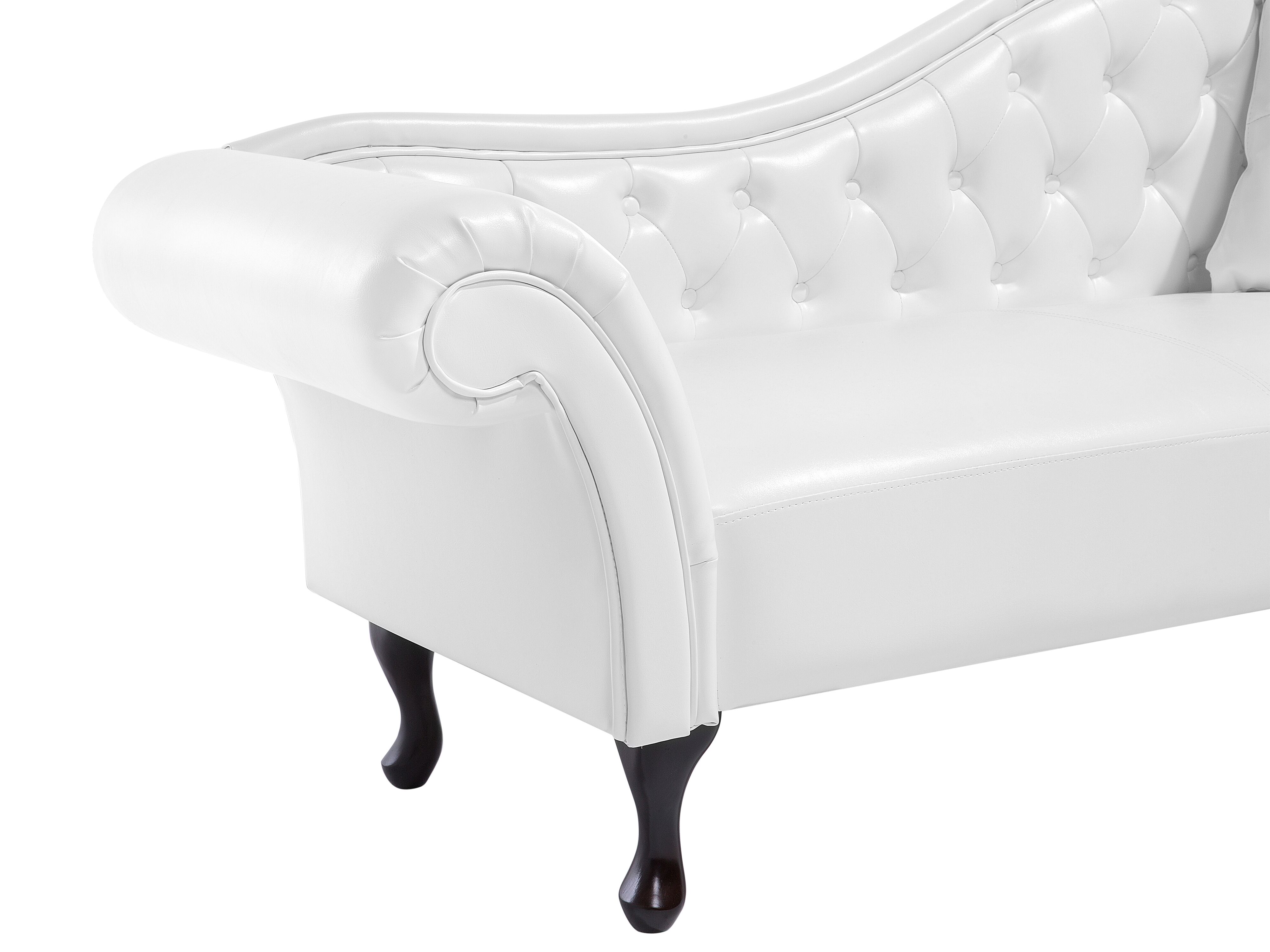 Right Hand Faux Leather Chaise Lounge White LATTES Beliani.co.uk