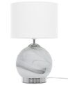 Tischlampe weiß 40 cm Trommelform UELE _877556