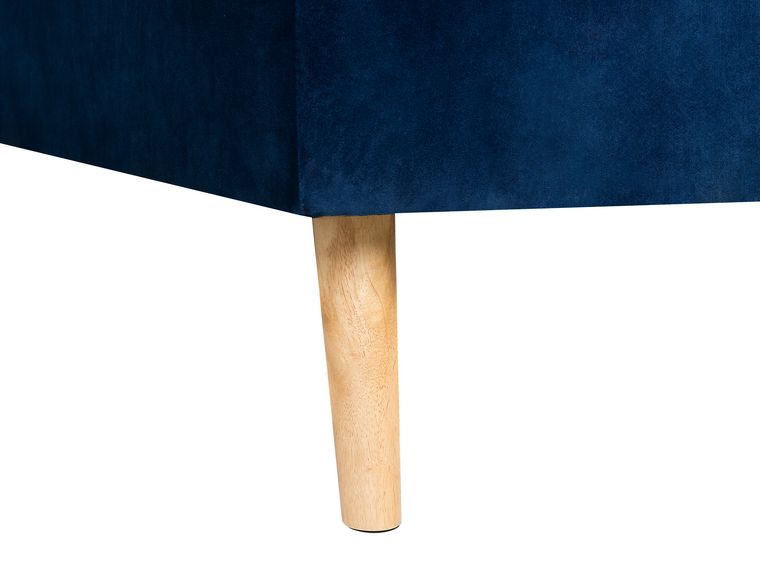 Left Hand Velvet Corner Sofa Bed Blue VADSO Beliani.co.uk