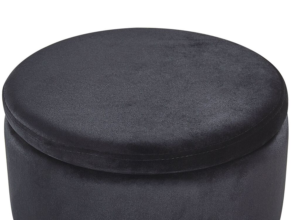 Pouf Samtstoff mit Stauraum schwarz 2er Set DORIS | Beliani.de
